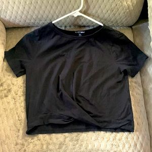 Fashion Nova twist front black crop top XL